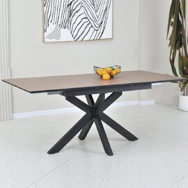 Irmo Large Wooden Extending Dining Table In Ashen Oak