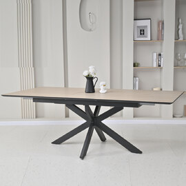 Irmo Small Wooden Extending Dining Table In Dune Oak