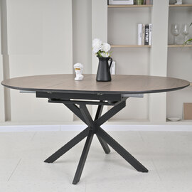 Irmo Wooden Round Extending Dining Table In Ashen Oak