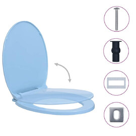 Irvine PP Oval Soft-Close Quick-Release Toilet Seat - Blue