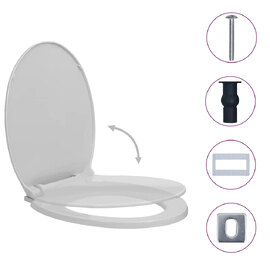 Irvine PP Oval Soft-Close Quick-Release Toilet Seat - Light Grey