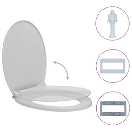 Irvine PP Oval Soft-Close Toilet Seat - Light Grey