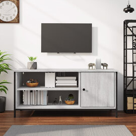 Isabelle Wooden TV Stand With 1 Door 1 Shelf In Grey Sonoma Oak