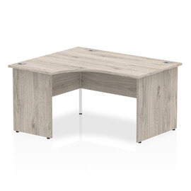 Isle 140cm Grey Oak Left Computer Desk With Panel End Leg