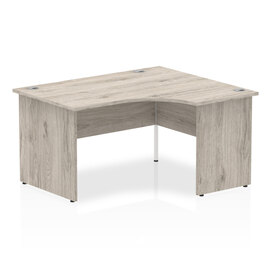 Isle 140cm Grey Oak Right Computer Desk With Panel End Leg