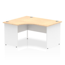 Isle 140cm Maple Left Computer Desk With White Panel End Leg