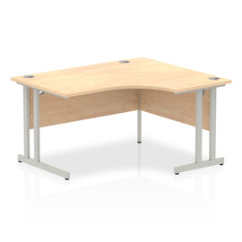 Isle 140cm Maple Right Computer Desk With Silver Cantilever Leg