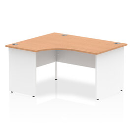 Isle 140cm Oak Left Computer Desk With White Panel End Leg