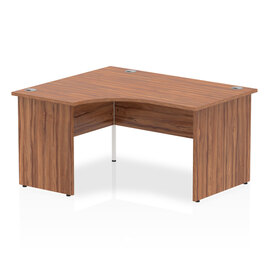 Isle 140cm Walnut Left Computer Desk With Panel End Leg