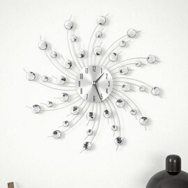 Isoard Round Quartz Movement Wall Clock In Silver
