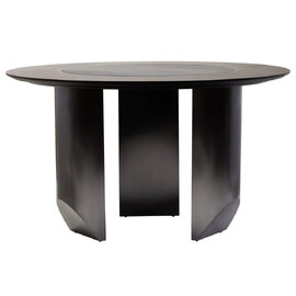 Ithaca Ceramic Top Dining Table With Stainless Steel Legs In Black
