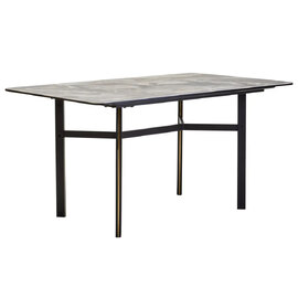 Ithaca Ceramic Top Rectangular Dining Table In Grey And Black