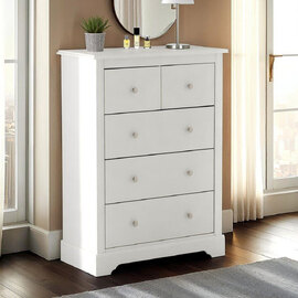 Iverion Wooden Chest Of 5 Drawers in White