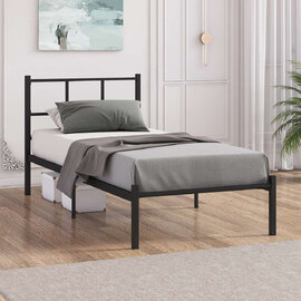 Iveris Metal Single Bed in Black