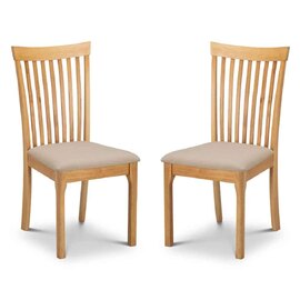 Iverix Light Oak Wooden Dining Chairs in Pair