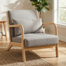 Iverox Fabric 1 Seater Sofa in Stone