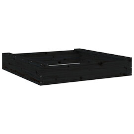 Ivins 111cm Wooden Square Kids Sandbox - Black