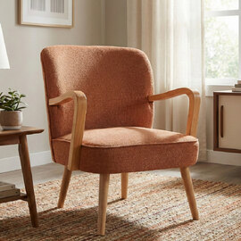 Ivorel Fabric Accent Chair in Copper