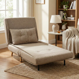 Ivorel Fabric Sofa Bed in Wheat