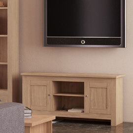 Ixonel Wooden TV Stand with 2 Doors in Natural