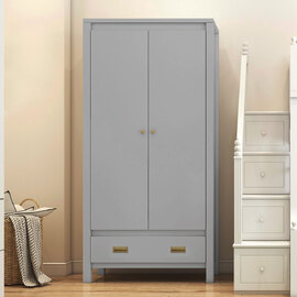 Ixtano Wooden Wardrobe with 2 Doors in Grey