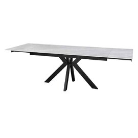 Ixtaro Ceramic Extending Dining Table in Grey Gloss