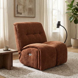 Ixtira Fabric Swivel Recliner Chair in Rust