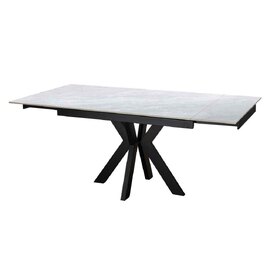 Izenor Ceramic Extending Dining Table in Grey Gloss