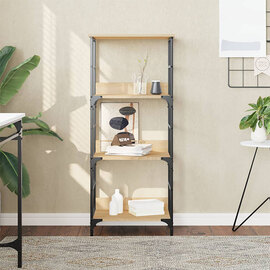 Izola Wooden Bookshelf With 3 Compartments In Sonoma Oak