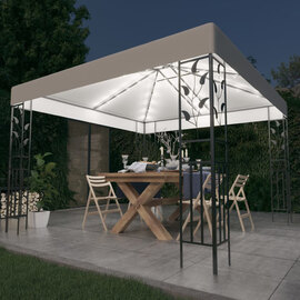 Jack 3m x 3m Gazebo In White With LED Lights