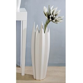 Zack Floor Vase In Matt White Ceramic