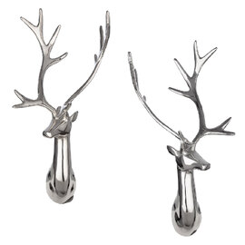 Jamie Aluminum Set Of 2 Deer Wall Art in Silver