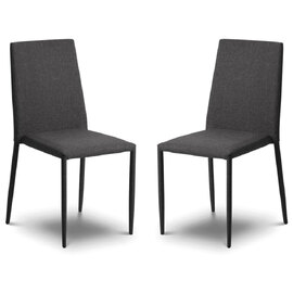 Jarrell Grey Fabric Dining Chairs In Pair