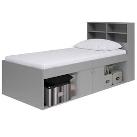 Jasper Wooden Low Single Bed In Grey