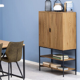 Jasper Wooden Storage Cabinet With 2 Doors 2 Shelves In Oak