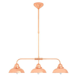Jaspro 3 Steel Shades Pendant Light In Copper