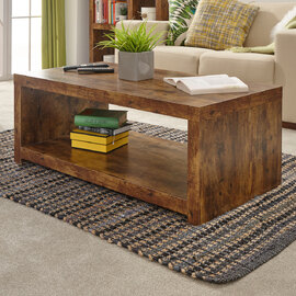 Jawcraig Wooden Coffee Table With Undershelf In Brown