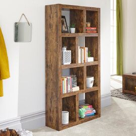 Jawcraig Wooden Shelving Unit With 8 Shelves In Brown