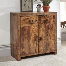 Jawcraig Wooden Sideboard With 2 Doors 2 Drawers In Brown