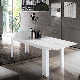 Jennings Large High Gloss Extending Dining Table In White