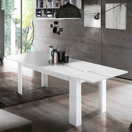 Jennings Medium High Gloss Extending Dining Table In White