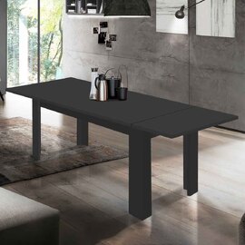 Jennings Medium Wooden Extending Dining Table In Matte Anthracite