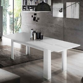 Jennings Medium Wooden Extending Dining Table In White larch