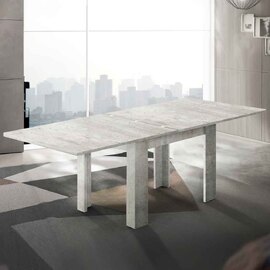 Jennings Small High Gloss Folding Dining Table In White And Concrete