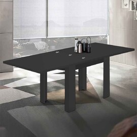 Jennings Small Wooden Extending Dining Table In Matte Anthracite
