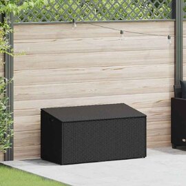 Jenrix Garden Poly Rattan Storage Box in Black