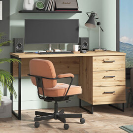 Jenvio Wooden Laptop Desk in Artisan Oak