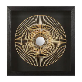 Jenvora Iron Wire Sunburst Wall Art in Black and Gold