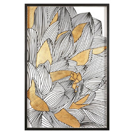 Jenvora Wooden Botanical Framed Wall Art in Black and Gold