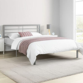 Jerome Metal Double Bed In Silver